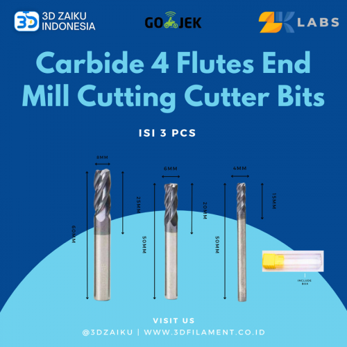 ZKLabs Carbide 4 Flutes End Mill Cutting Cutter Bits for CNC Router